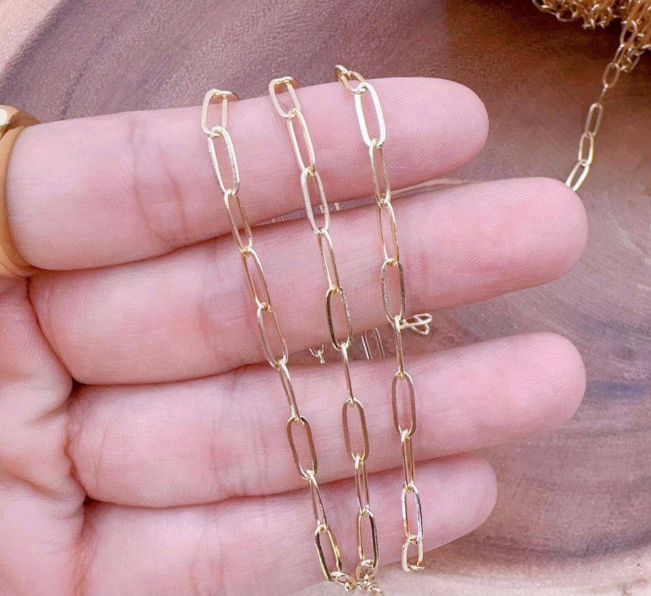Paperclip anklet - 14K Gold Filled or Sterling Silver