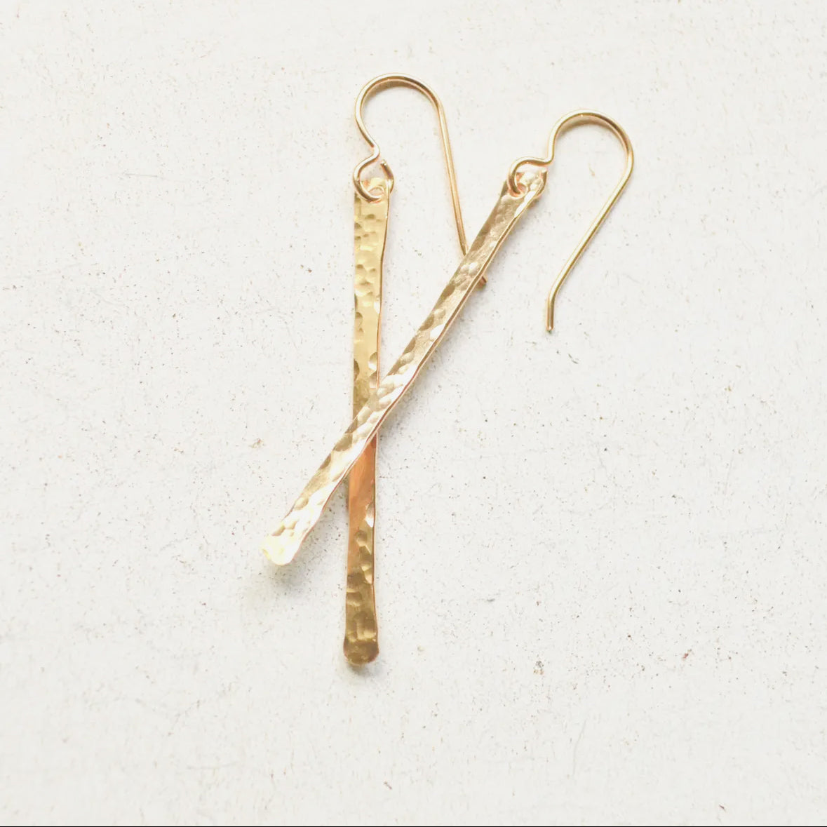 Hammered Bar Earrings