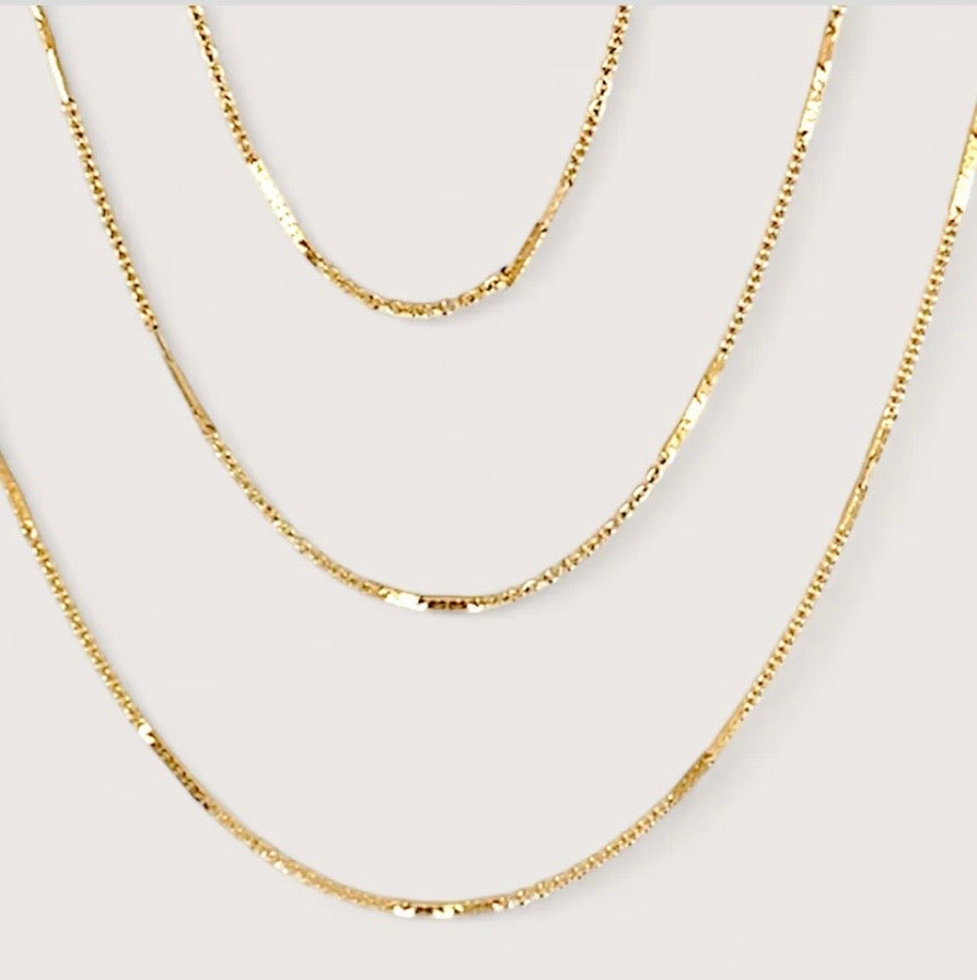 Dainty Bar chain necklace  - 14K Gold Filled or Sterling Silver