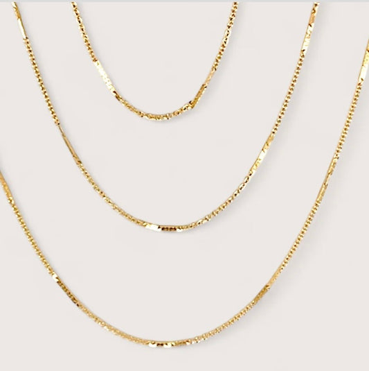 Dainty Bar chain necklace  - 14K Gold Filled or Sterling Silver