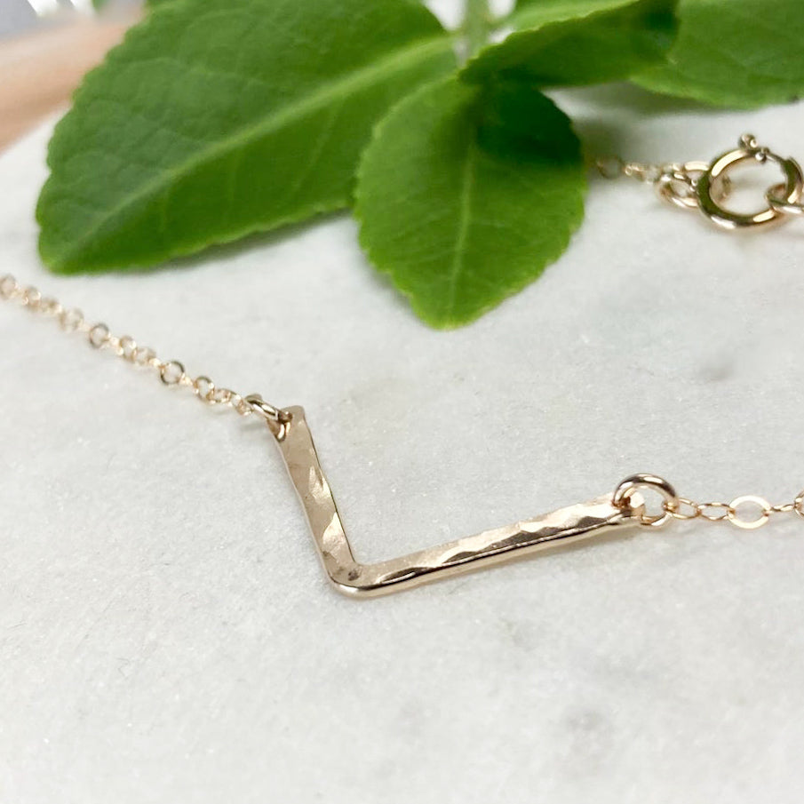 Mini Chevron Necklace - 14K Gold Filled or Sterling Silver