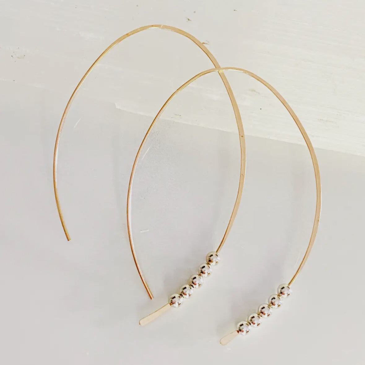 Large Hoop & Bead Threaders - 14K Gold Filled or Sterling Silver