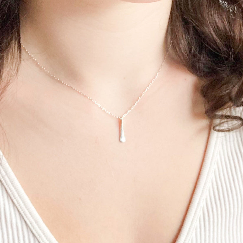 Minimalist Vertical Bar Necklace - 14K Gold Filled or Sterling Silver