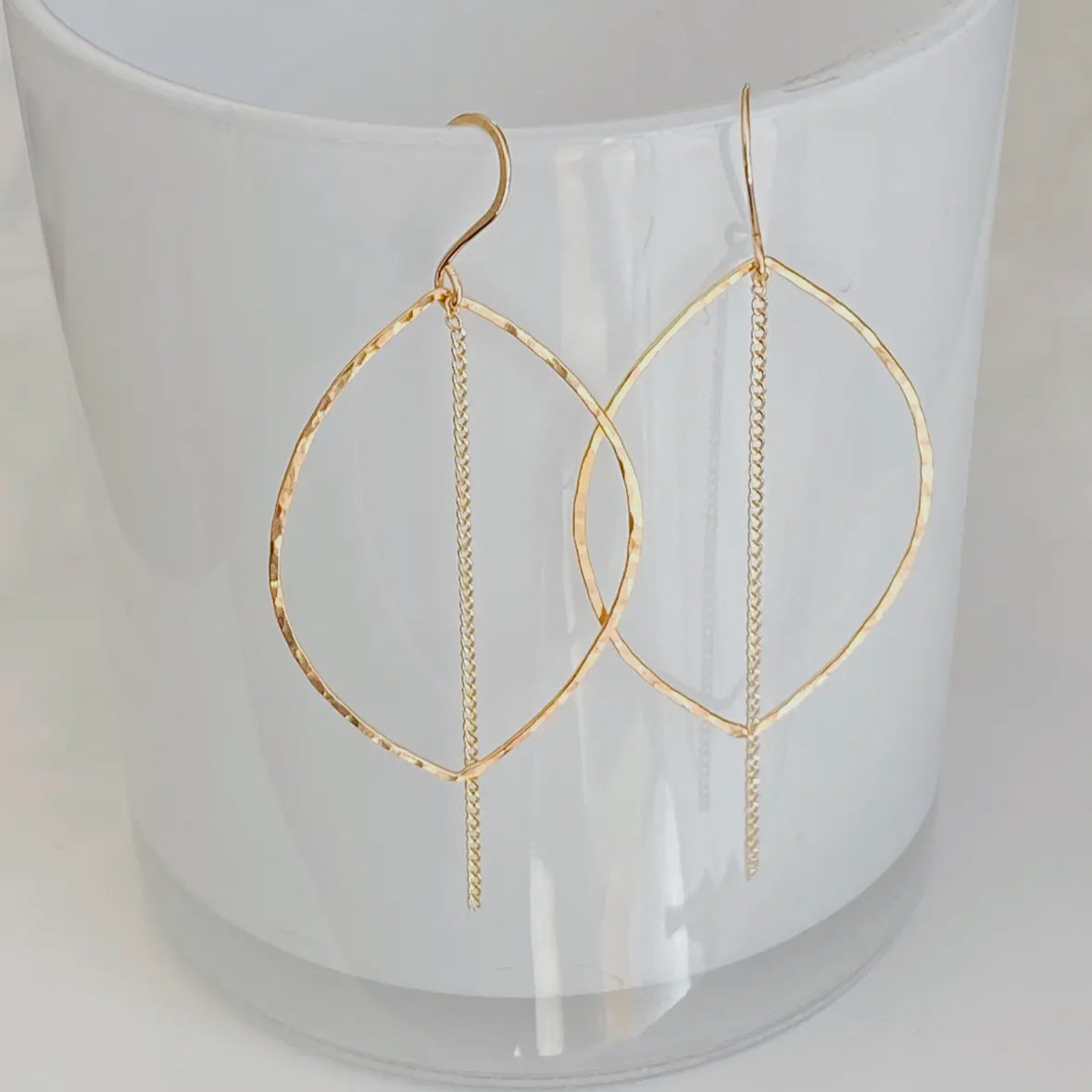 Leaf and Chain Earrings