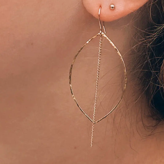 Leaf and Chain Earrings