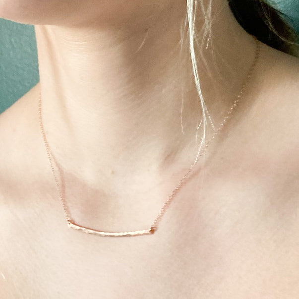 Minimalist Bar Necklace - 14K Gold Filled or Sterling Silver